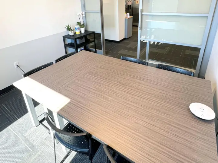 Another view of the three tables in the Eastown conference room
