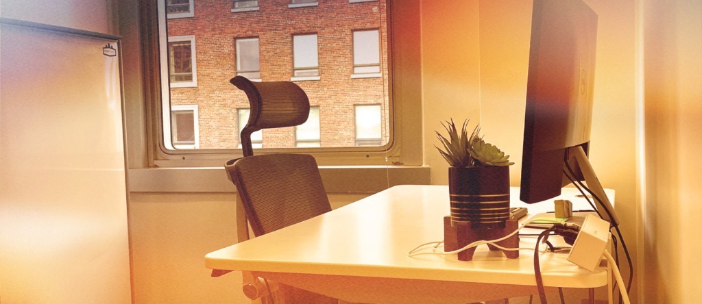 Image of desk and chair in an office